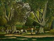 Henri Rousseau Landscape with Milkmaids painting